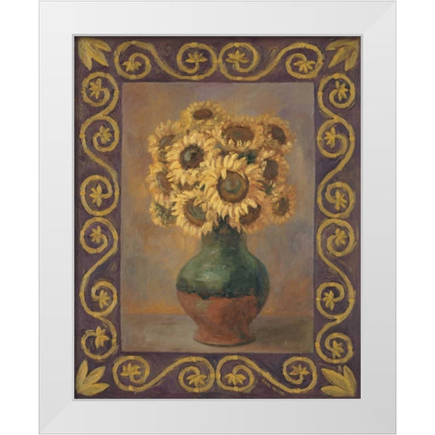 Sunflowers White Modern Wood Framed Art Print by Misa, Eva