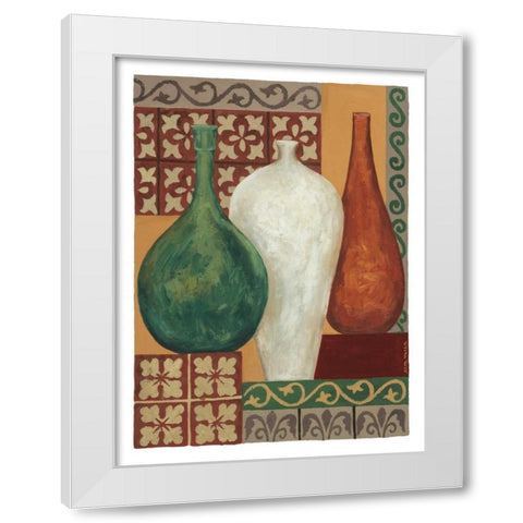 Vessels and Tiles I White Modern Wood Framed Art Print by Misa, Eva