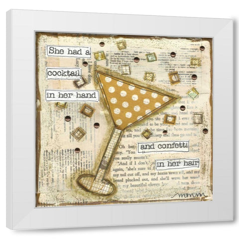Cocktail White Modern Wood Framed Art Print by Martin, Monica