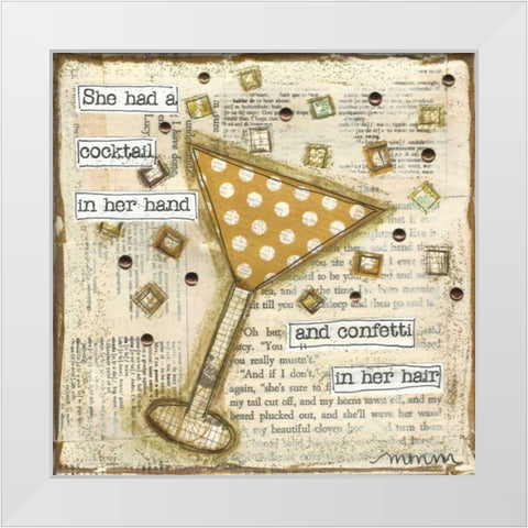 Cocktail White Modern Wood Framed Art Print by Martin, Monica
