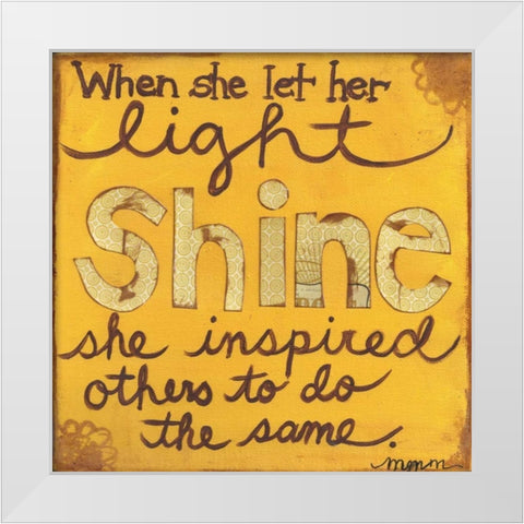 Let Her Light Shine White Modern Wood Framed Art Print by Martin, Monica