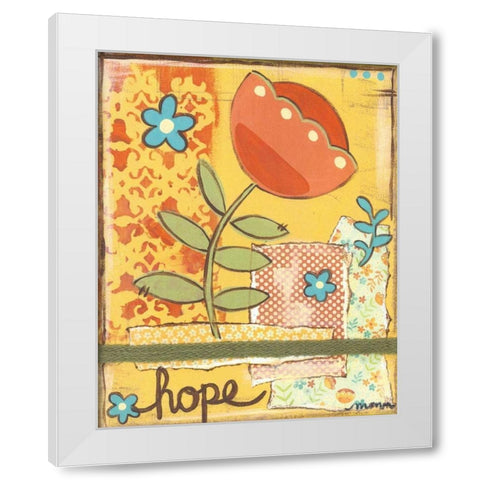 Hope White Modern Wood Framed Art Print by Martin, Monica