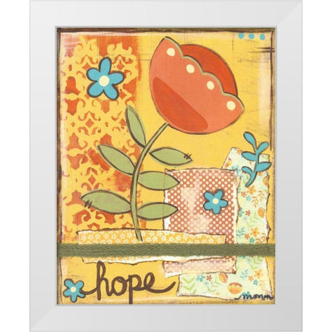 Hope White Modern Wood Framed Art Print by Martin, Monica