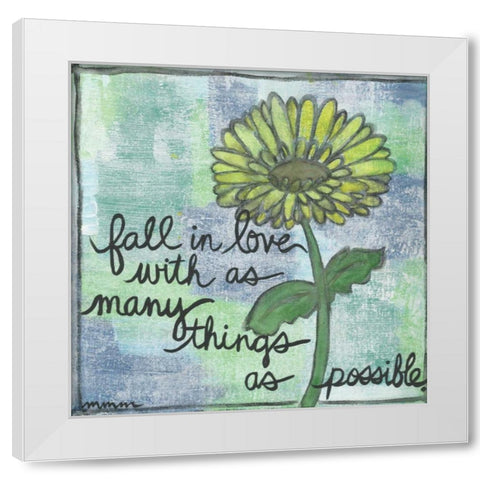 Fall In Love White Modern Wood Framed Art Print by Martin, Monica