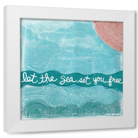 Let The Sea White Modern Wood Framed Art Print by Martin, Monica