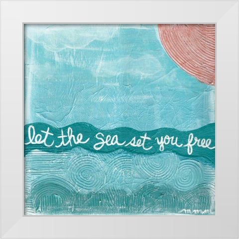Let The Sea White Modern Wood Framed Art Print by Martin, Monica