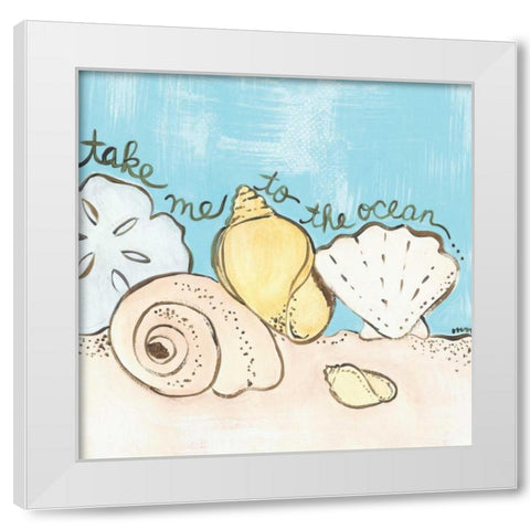 To the Ocean White Modern Wood Framed Art Print by Martin, Monica