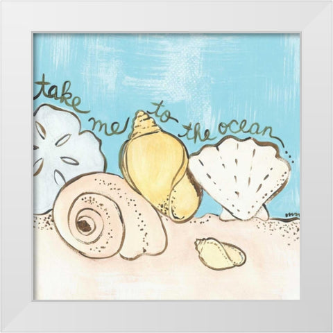 To the Ocean White Modern Wood Framed Art Print by Martin, Monica