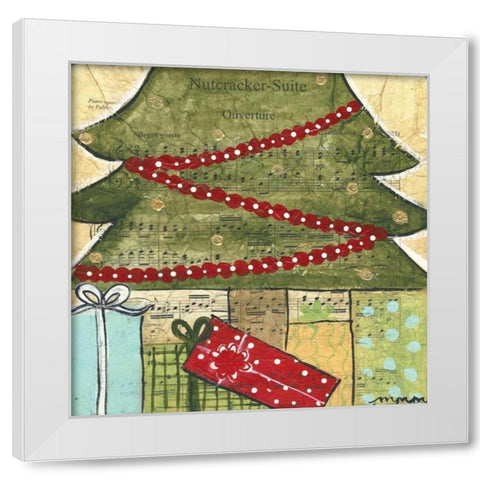 Presents White Modern Wood Framed Art Print by Martin, Monica