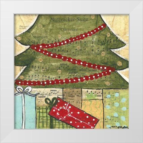 Presents White Modern Wood Framed Art Print by Martin, Monica