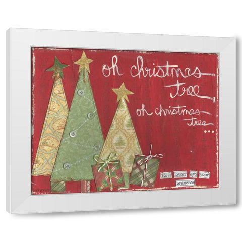 Oh Christmas Tree White Modern Wood Framed Art Print by Martin, Monica
