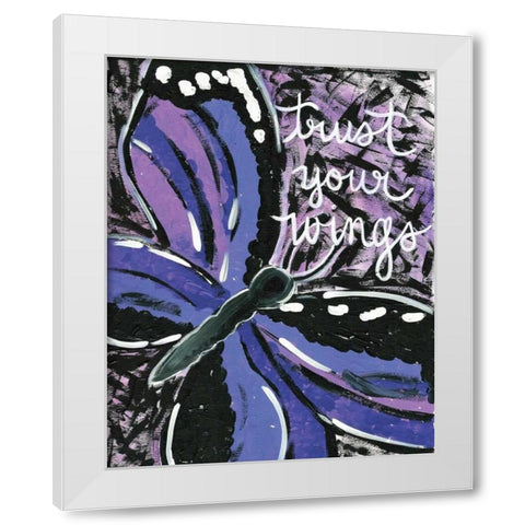 Trust Your Wings White Modern Wood Framed Art Print by Martin, Monica