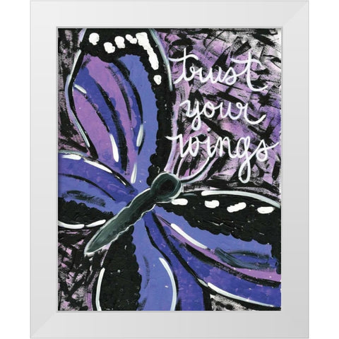 Trust Your Wings White Modern Wood Framed Art Print by Martin, Monica