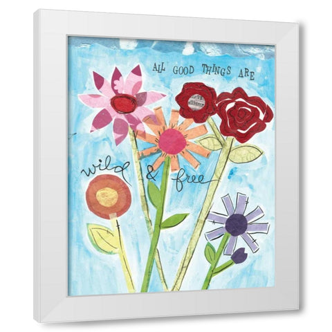 Wild and Free White Modern Wood Framed Art Print by Martin, Monica