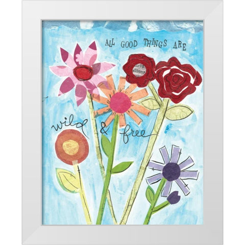 Wild and Free White Modern Wood Framed Art Print by Martin, Monica