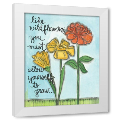 Like Wildflowers White Modern Wood Framed Art Print by Martin, Monica