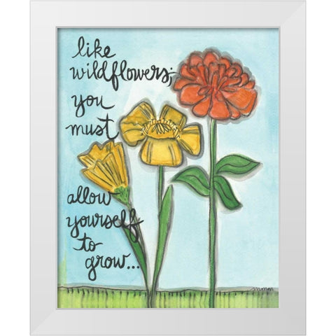 Like Wildflowers White Modern Wood Framed Art Print by Martin, Monica
