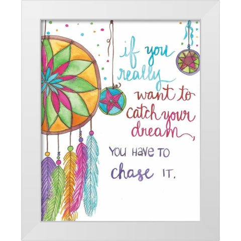Dreamcatcher White Modern Wood Framed Art Print by Martin, Monica