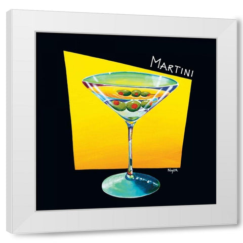 Martini White Modern Wood Framed Art Print by Naylor, Mary