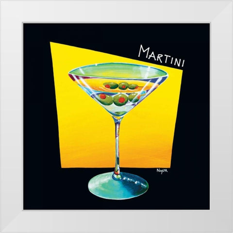 Martini White Modern Wood Framed Art Print by Naylor, Mary