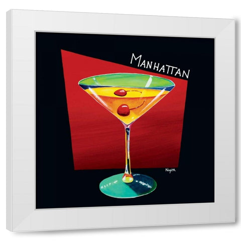 Manhattan White Modern Wood Framed Art Print by Naylor, Mary