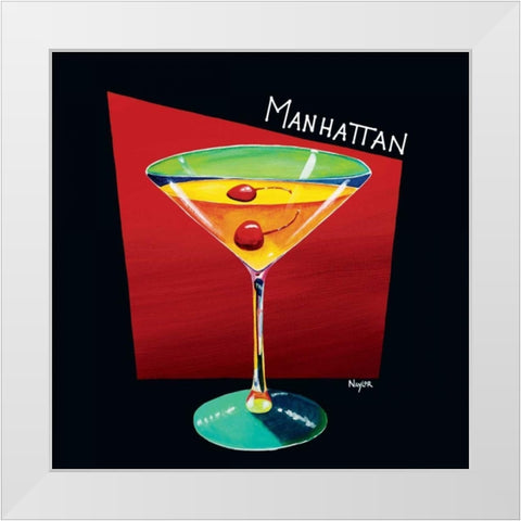 Manhattan White Modern Wood Framed Art Print by Naylor, Mary