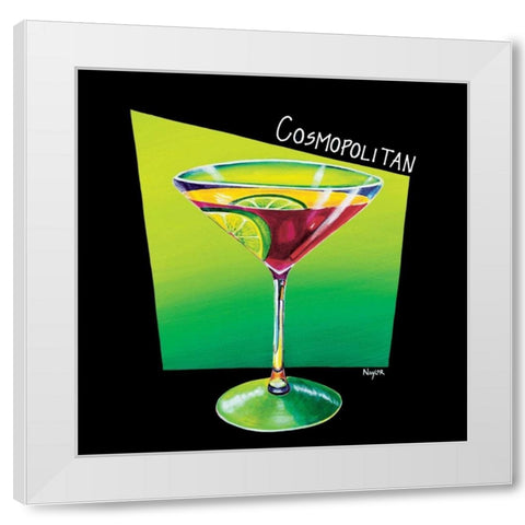 Cosmopolitan White Modern Wood Framed Art Print by Naylor, Mary