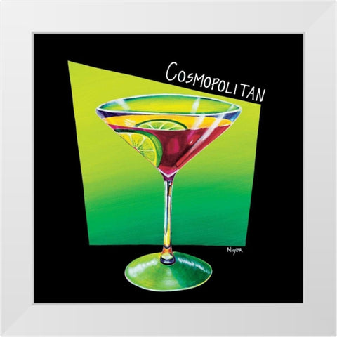 Cosmopolitan White Modern Wood Framed Art Print by Naylor, Mary