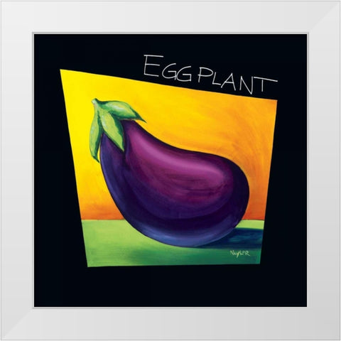 Eggplant White Modern Wood Framed Art Print by Naylor, Mary