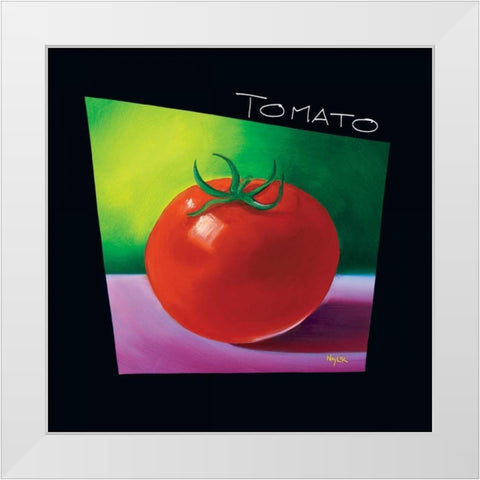 Tomato White Modern Wood Framed Art Print by Naylor, Mary