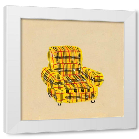 Plaid White Modern Wood Framed Art Print by Nicholas, Debbie