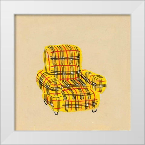 Plaid White Modern Wood Framed Art Print by Nicholas, Debbie
