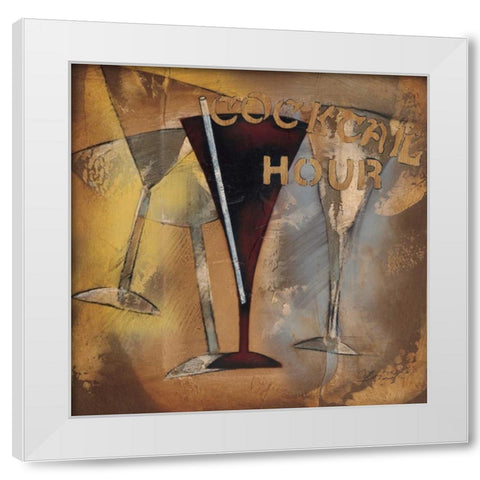 Time for Cocktails I White Modern Wood Framed Art Print by Osborne, Susan