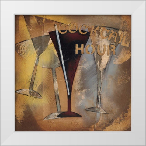 Time for Cocktails I White Modern Wood Framed Art Print by Osborne, Susan