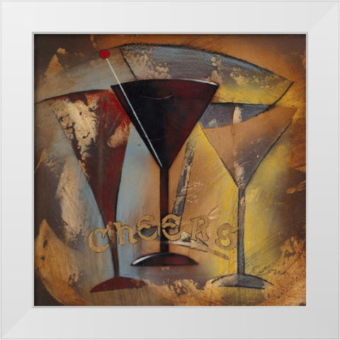 Time for Cocktails II White Modern Wood Framed Art Print by Osborne, Susan