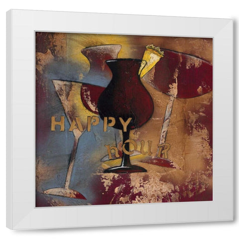 Time for Cocktails IV White Modern Wood Framed Art Print by Osborne, Susan