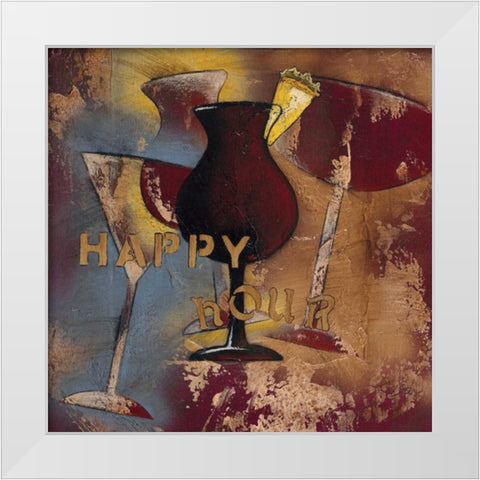 Time for Cocktails IV White Modern Wood Framed Art Print by Osborne, Susan