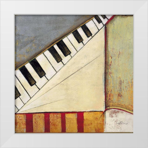 Music Notes I White Modern Wood Framed Art Print by Osborne, Susan