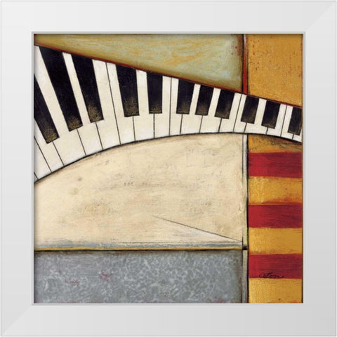 Music Notes II White Modern Wood Framed Art Print by Osborne, Susan