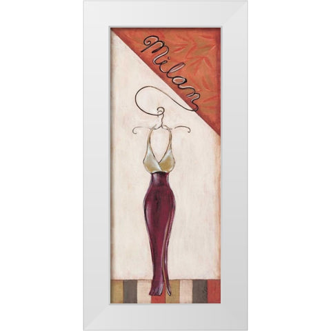 Milan Fashion White Modern Wood Framed Art Print by Osborne, Susan