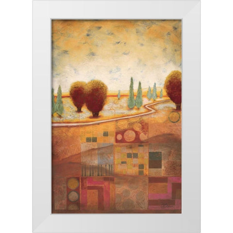 Quilted Landscape I White Modern Wood Framed Art Print by Osborne, Susan