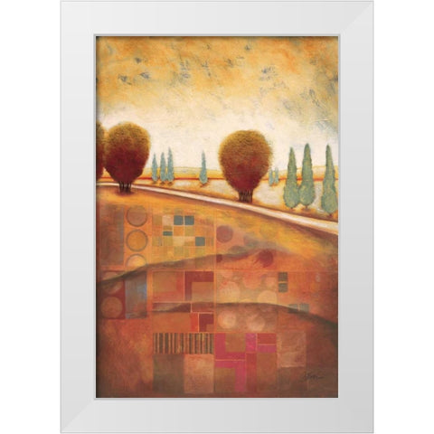 Quilted Landscape II White Modern Wood Framed Art Print by Osborne, Susan