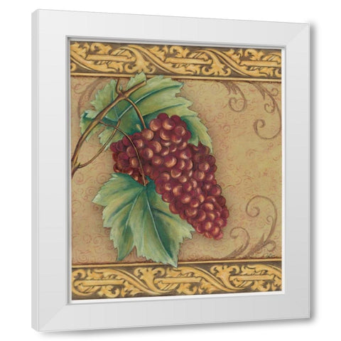 Grape Tapestry I White Modern Wood Framed Art Print by Osborne, Susan