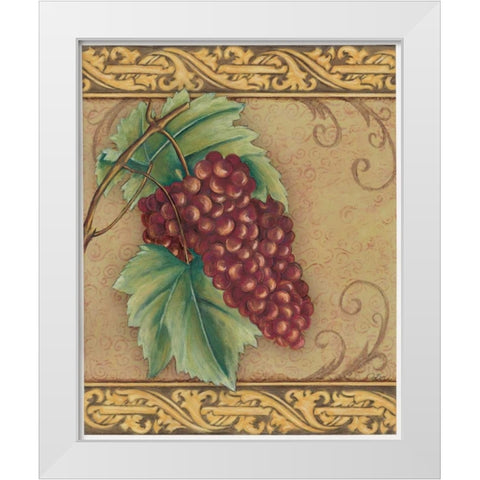 Grape Tapestry I White Modern Wood Framed Art Print by Osborne, Susan