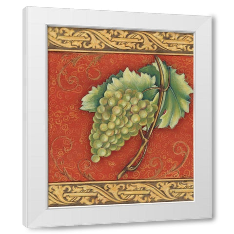 Grape Tapestry II White Modern Wood Framed Art Print by Osborne, Susan