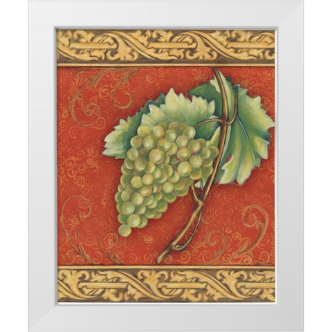 Grape Tapestry II White Modern Wood Framed Art Print by Osborne, Susan