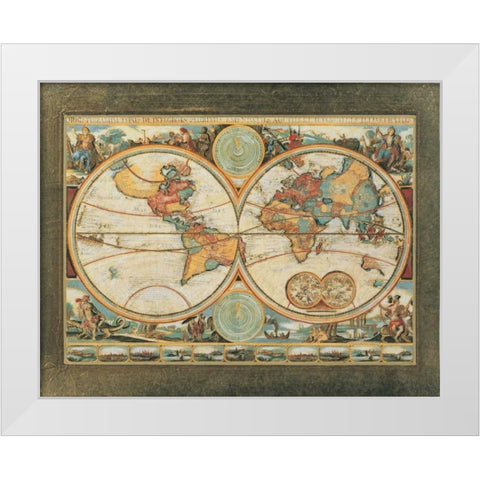 Old World View I White Modern Wood Framed Art Print by Osborne, Susan