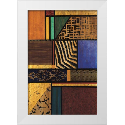 Continental Drift III White Modern Wood Framed Art Print by Palmer, Michael