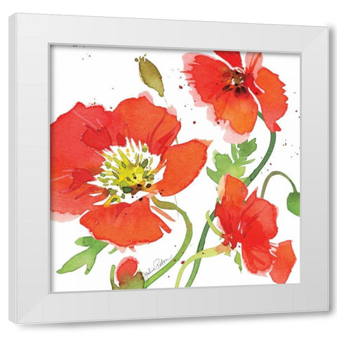 Red Poppies II White Modern Wood Framed Art Print by Paton, Julie