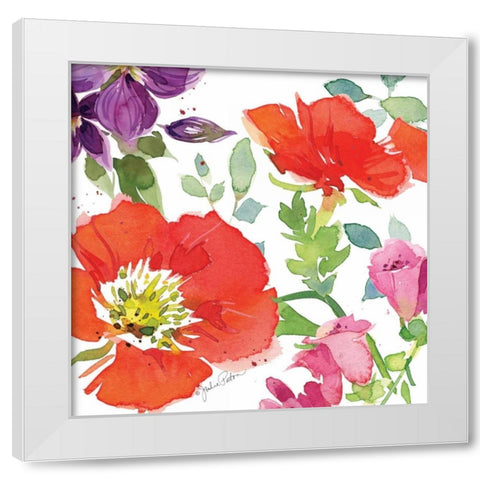 Red Poppies IV White Modern Wood Framed Art Print by Paton, Julie